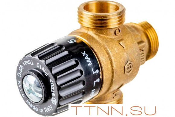 Смесительный клапан STOUT 3/4 НР 30-65°С KV 1,8 Смесительный клапан STOUT 3/4 НР 30-65°С KV 1,8