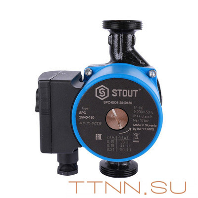 Насос для отопления STOUT 25/40-180 (SPC-0010-2540180) Насос для отопления STOUT 25/40-180 (SPC-0010-2540180)
