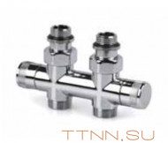 Двухтрубный узел нижнего подключения Royal Thermo ручной регулировки, хром1/2x3/4 E Двухтрубный узел нижнего подключения Royal Thermo ручной регулировки, хром1/2x3/4 E