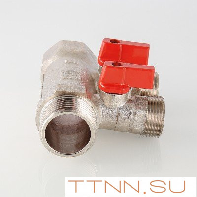 Коллектор с отсекающими кранами Valtec 1"х3 выхода Евроконус 3/4 VTc.580.NE.0603 Коллектор с отсекающими кранами Valtec 1"х3 выхода Евроконус 3/4 VTc.580.NE.0603