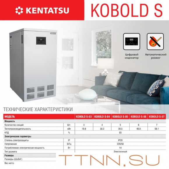 Напольный газовый котел Kentatsu Kobold S-07 Напольный газовый котел Kentatsu Kobold S-07