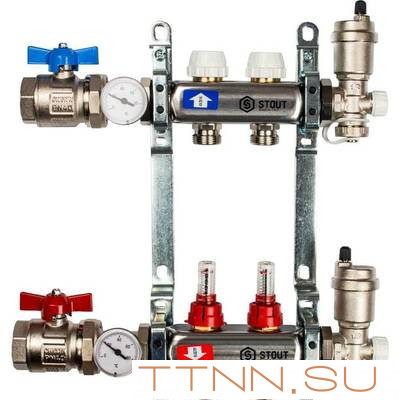 Коллектор с расходомерами STOUT SMS 0907 000002 Коллектор с расходомерами STOUT SMS 0907 000002