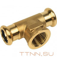 Пресс-фитинг Sanha, бронза, тройник ВПр-ВР-ВПр 22x1/2x22 для медных труб прессовой Пресс-фитинг Sanha, бронза, тройник ВПр-ВР-ВПр 22x1/2x22 для медных труб прессовой