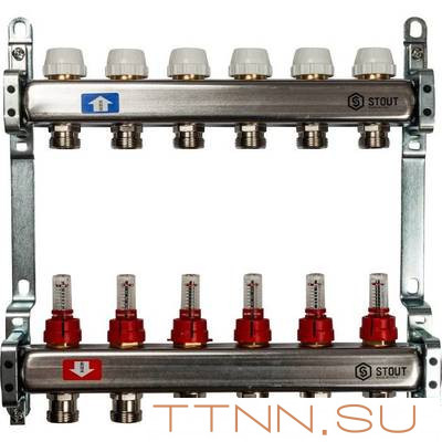 Коллектор с расходомерами STOUT SMS 0917 000006 Коллектор с расходомерами STOUT SMS 0917 000006