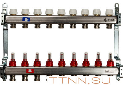 Коллектор с расходомерами STOUT SMS 0917 000009 Коллектор с расходомерами STOUT SMS 0917 000009