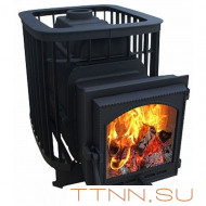 Чугунная печь для бани Варвара "Прима" 22 (К404) панорамная дверь Чугунная печь для бани Варвара "Прима" 22 (К404) панорамная дверь