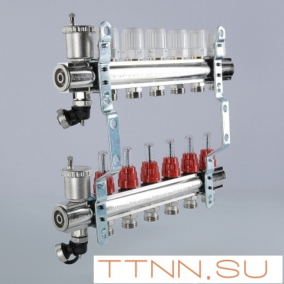 Для отопления VALTEC 1"х10 вых. Евроконус 3/4" с расходомерами в сборе Для отопления VALTEC 1"х10 вых. Евроконус 3/4" с расходомерами в сборе