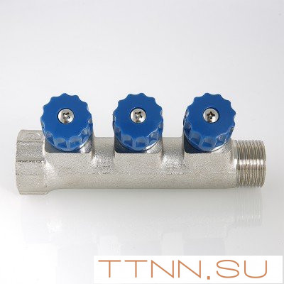 Коллектор с регулировочными вентилями и наружной резьбой Valtec 1*4*1/2 VT.560.N Коллектор с регулировочными вентилями и наружной резьбой Valtec 1*4*1/2 VT.560.N