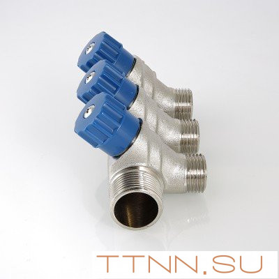 Коллектор с регулировочными вентилями и наружной резьбой Valtec 1*4*1/2 VT.560.N Коллектор с регулировочными вентилями и наружной резьбой Valtec 1*4*1/2 VT.560.N