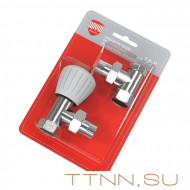 Набор ручной регулировки Royal Thermo угловой 3/4” (никель) Набор ручной регулировки Royal Thermo угловой 3/4” (никель)