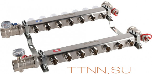 Для отопления Rommer 1"/3/4"x7 с запорными клапанами (RMS-3210-000007) Для отопления Rommer 1"/3/4"x7 с запорными клапанами (RMS-3210-000007)