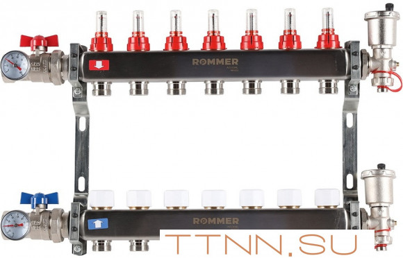 Для отопления Rommer 1"/3/4"x7 с расходомерами (RMS-1210-000007) Для отопления Rommer 1"/3/4"x7 с расходомерами (RMS-1210-000007)
