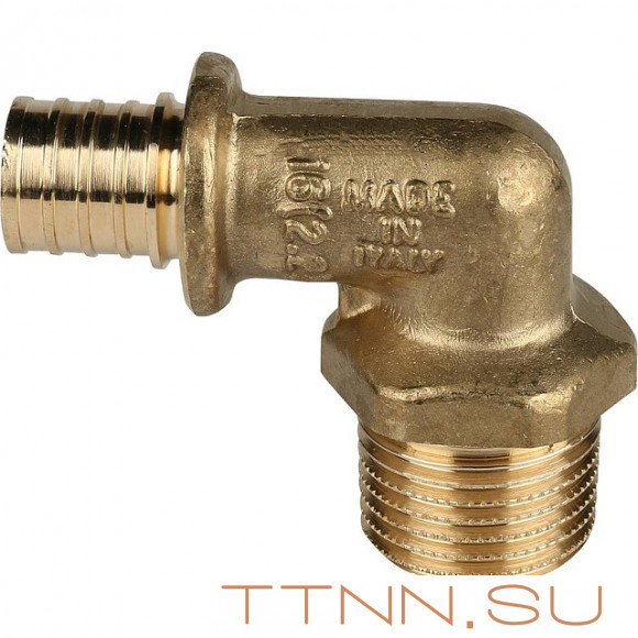 Угольник-переходник с наружной резьбой 20xR 1/2" для труб из сшитого полиэтилена Угольник-переходник с наружной резьбой 20xR 1/2" для труб из сшитого полиэтилена