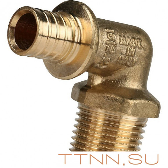 Угольник-переходник с наружной резьбой 20xR 1/2" для труб из сшитого полиэтилена Угольник-переходник с наружной резьбой 20xR 1/2" для труб из сшитого полиэтилена