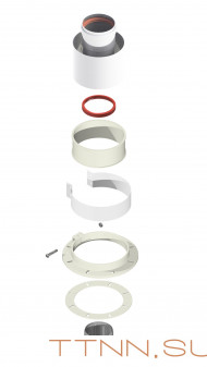 Адаптер вертикальный 60/100 для газовых котлов Beretta, Baxi Адаптер вертикальный 60/100 для газовых котлов Beretta, Baxi