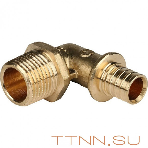 Угольник-переходник с наружной резьбой 20xR 3/4" для труб из сшитого полиэтилена Угольник-переходник с наружной резьбой 20xR 3/4" для труб из сшитого полиэтилена