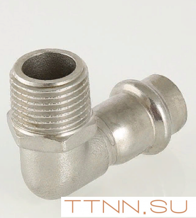 Угольник из нержавеющей стали 90 градусов Valtec 15х1/2 Угольник из нержавеющей стали 90 градусов Valtec 15х1/2