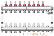 Коллектор для теплого пола Wester 1"-3/4 в сборе с расходомерами на 9 выходов Коллектор для теплого пола Wester 1"-3/4 в сборе с расходомерами на 9 выходов