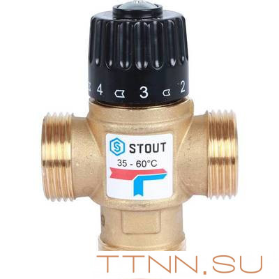 Смесительный клапан STOUT 1 НР 35-60°С KV 1,6 м3/ч Смесительный клапан STOUT 1 НР 35-60°С KV 1,6 м3/ч